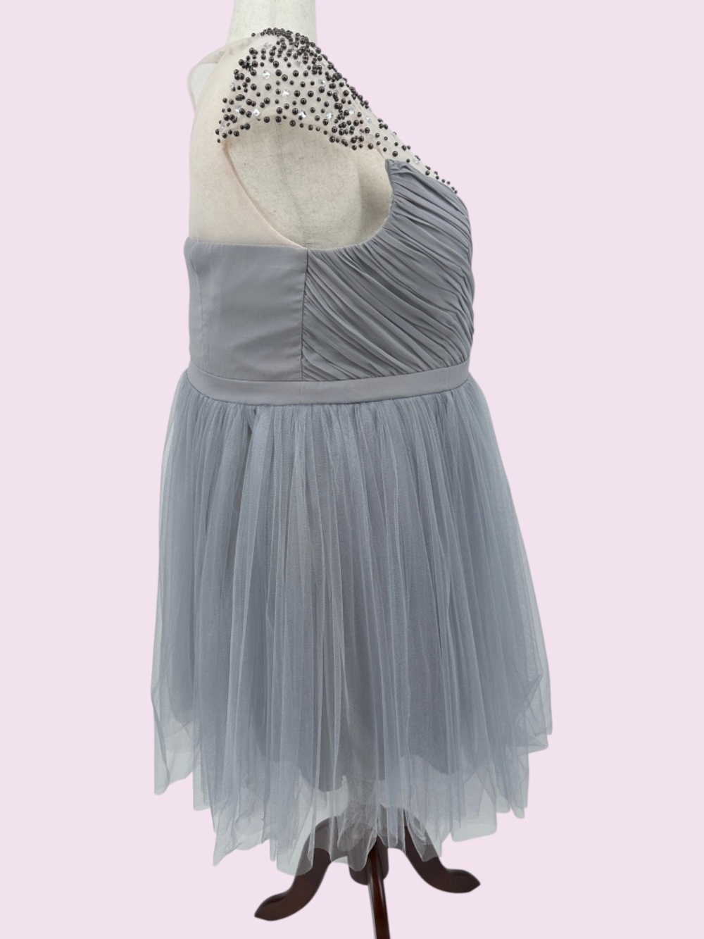 Little Mistress Embellished Tulle Skater Dress Size 20 - Picture 5 of 12